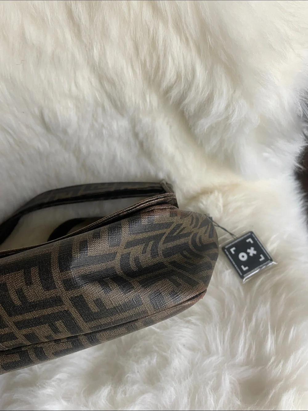Fendi Brown FF Logo Crossbody Messenger Bag